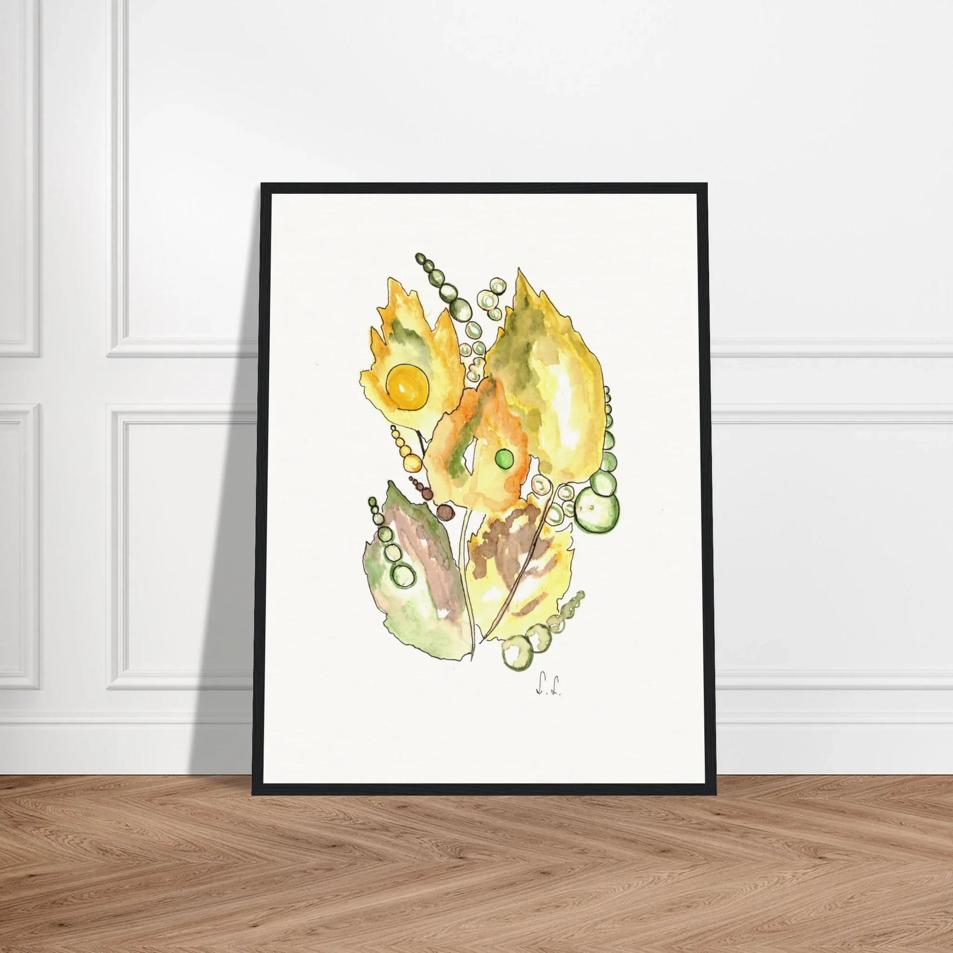Museum-Quality Matte Paper Wooden Framed Poster Feuillaison - Laure Leprince - Artiste Peintre