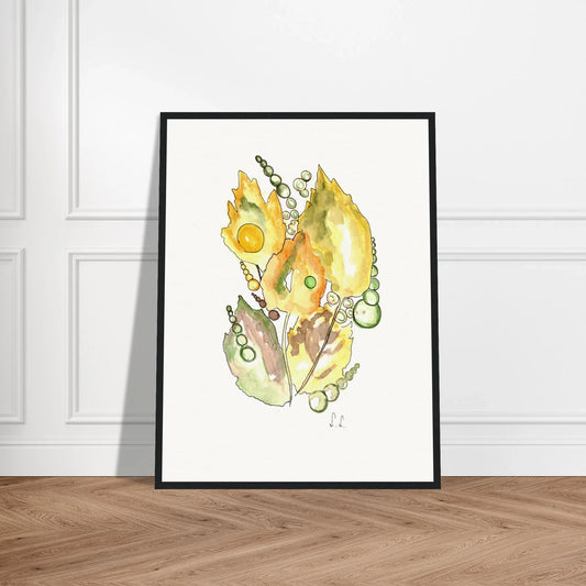 Museum-Quality Matte Paper Wooden Framed Poster Feuillaison - Laure Leprince - Artiste Peintre