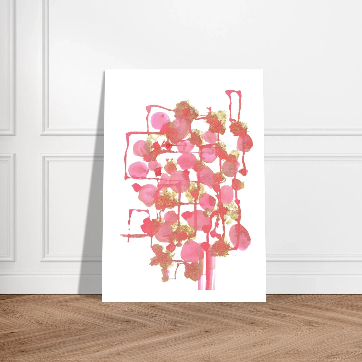 Affiche premium sur papier mat Reseau Framboise – Art mural de qualité supérieure - Laure Leprince - Artiste Peintre