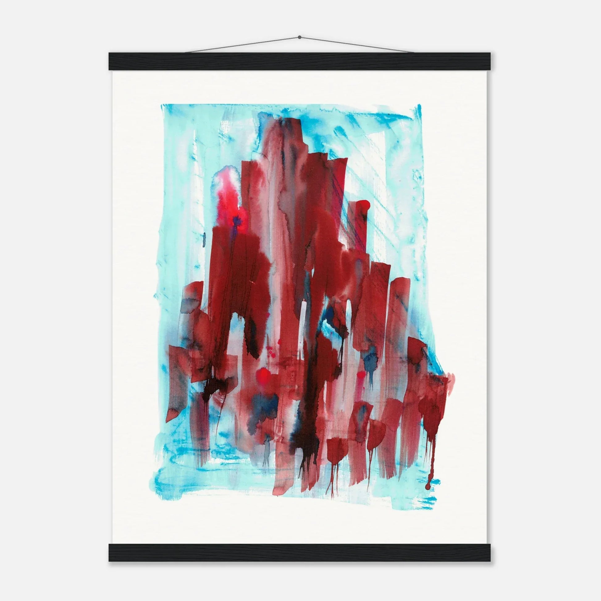 Museum-Quality Matte Paper Poster with Hanger Crimson Tower - Laure Leprince - Artiste Peintre