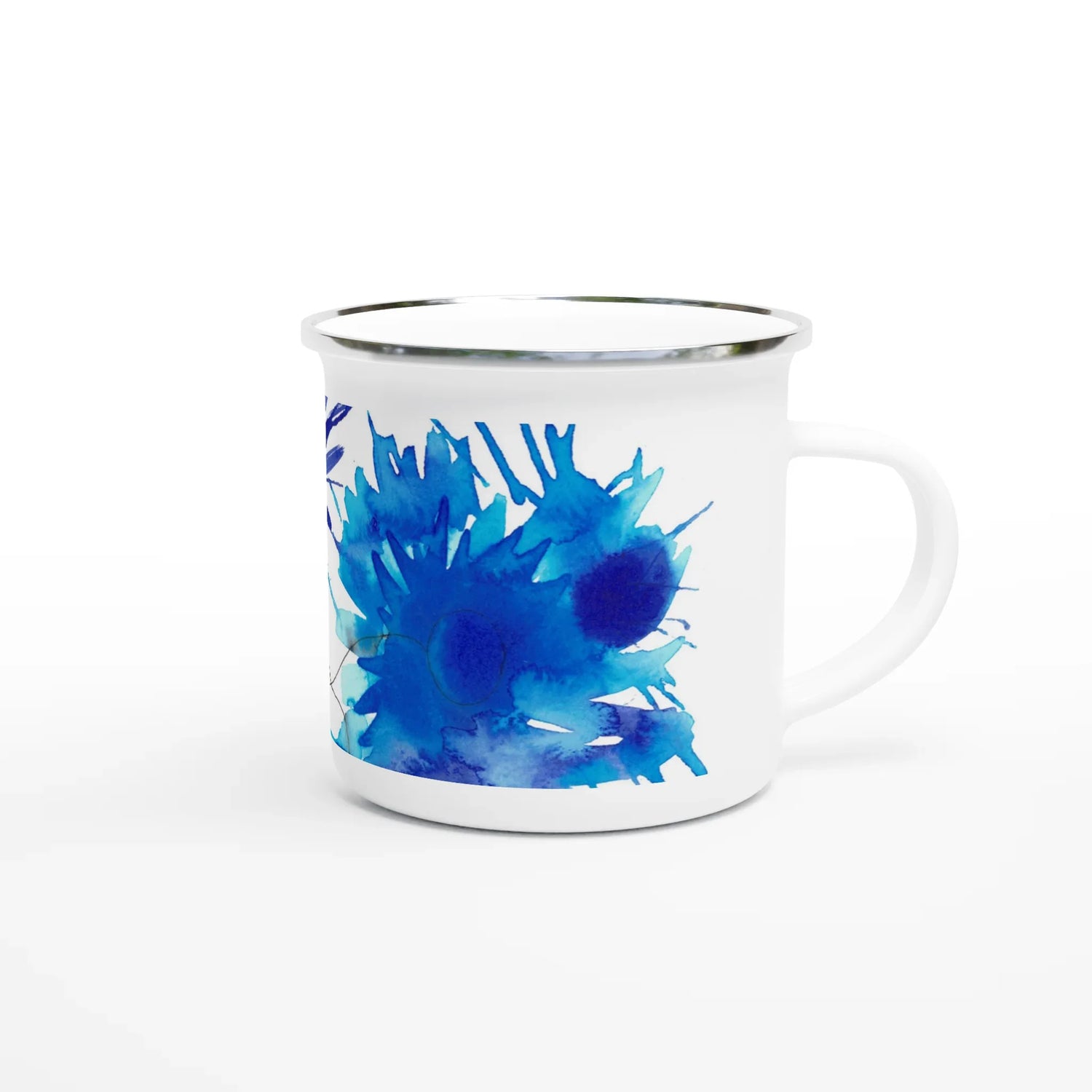 Mug en émail blanc 35 cl boreales – Léger, vintage et résistant - Laure Leprince - Artiste Peintre
