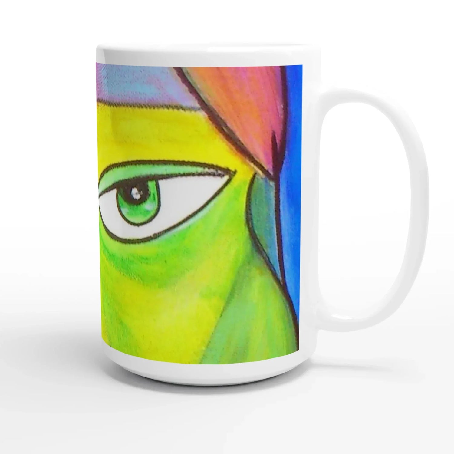 Mug en céramique blanche 44 cl – Grand format, design et qualité durable - Laure Leprince - Artiste Peintre