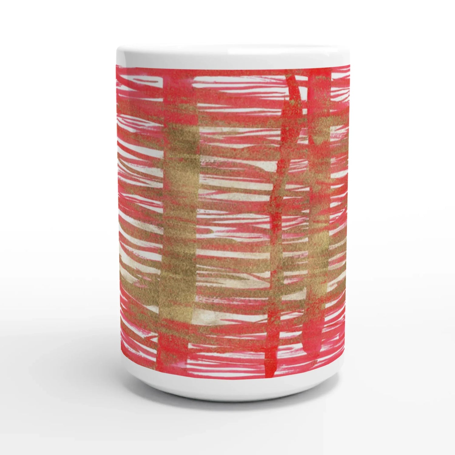 Mug en céramique blanche 44 Red Waves – Grand format, design et qualité durable - Laure Leprince - Artiste Peintre