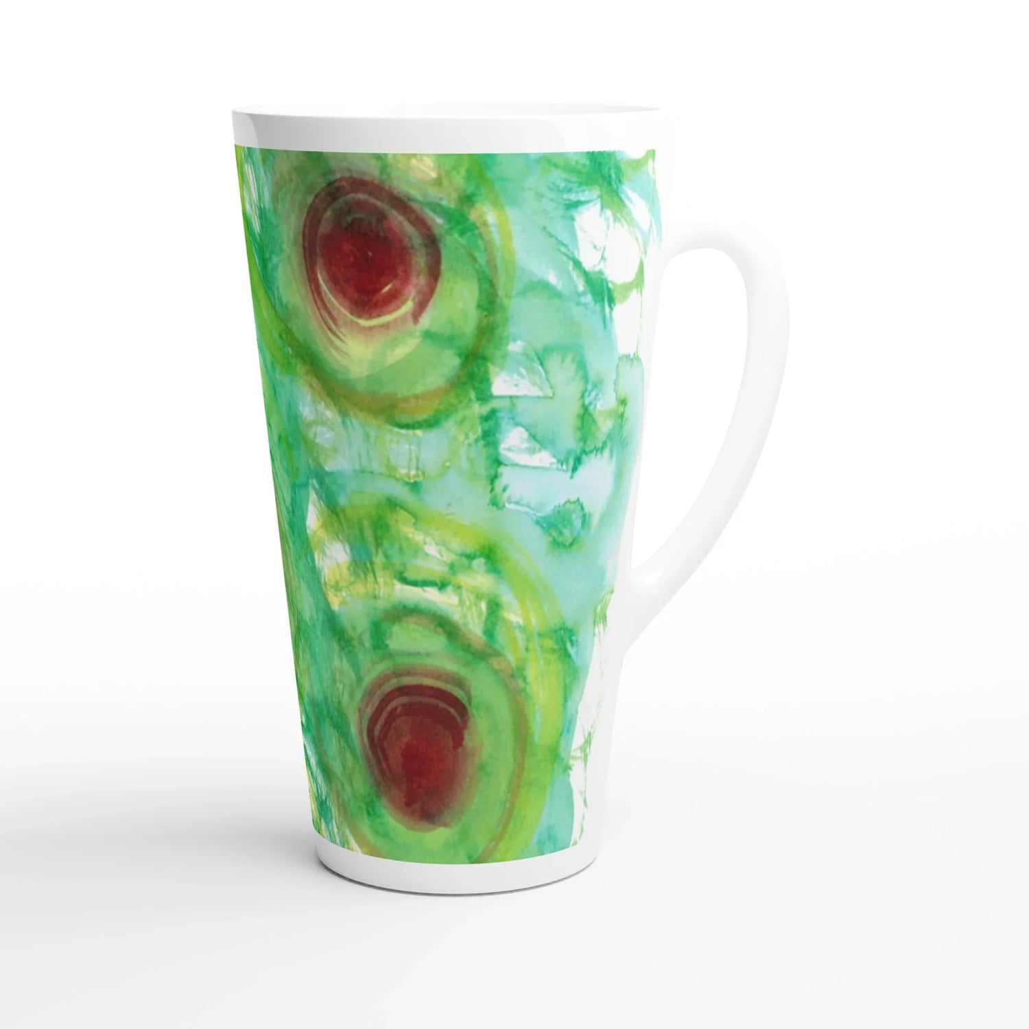 Mug à Latte en Céramique Blanche 500 ml Green Echo – Élégant, durable et brillant - Laure Leprince - Artiste Peintre