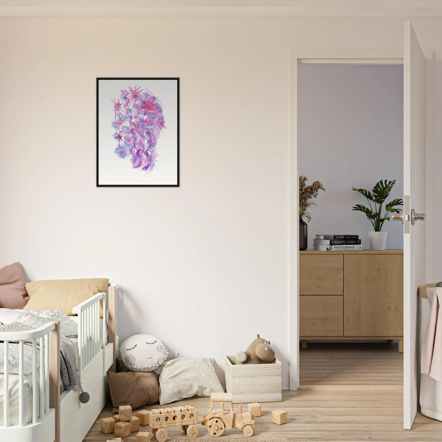 Affiche Encadrée Museum-Quality Matte Paper Wooden Framed Nebuleuse Pourpre - Laure Leprince - Artiste Peintre