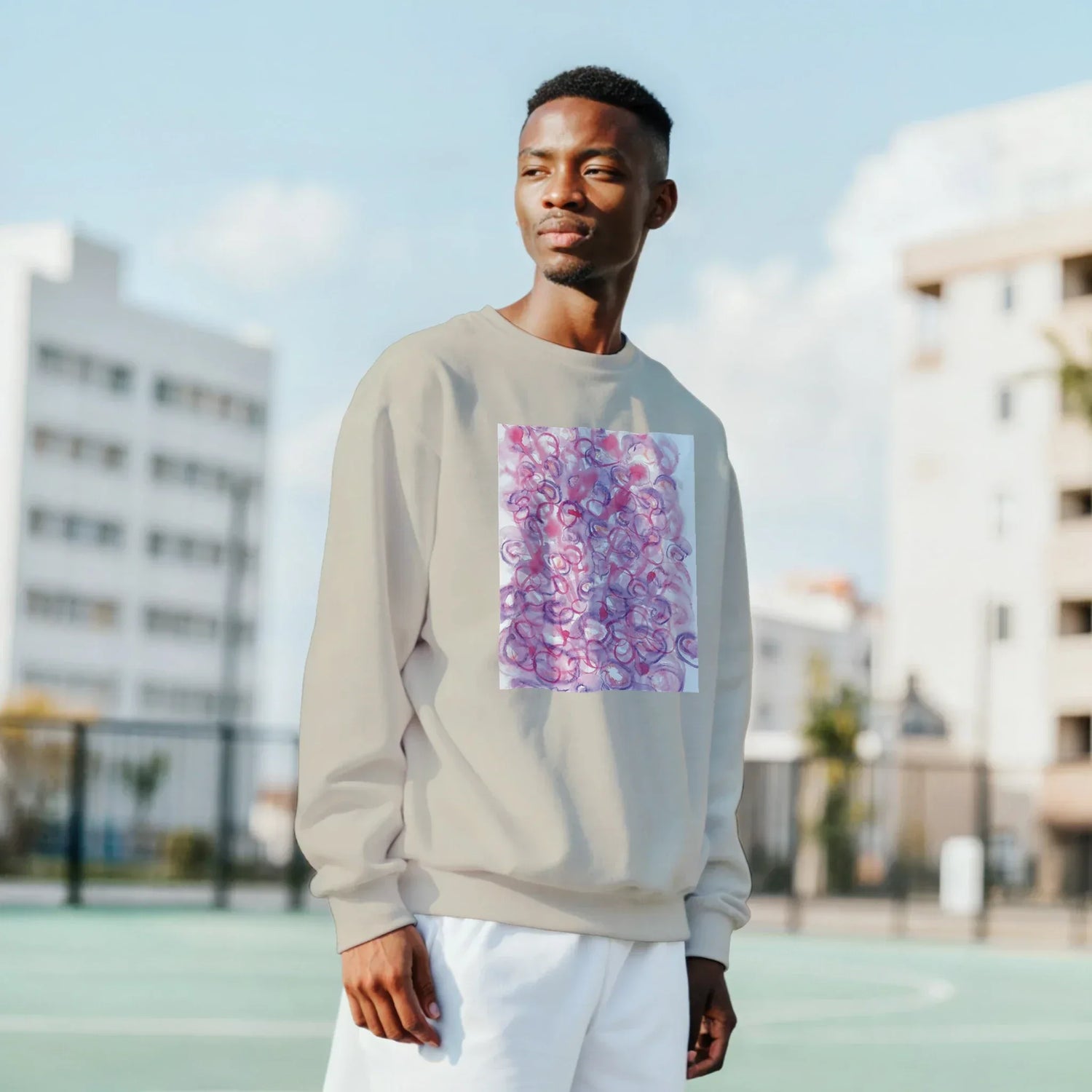 Sweatshirt Unisexe Classique Floraison intime– Impression Artistique Multicolore - Laure Leprince - Artiste Peintre