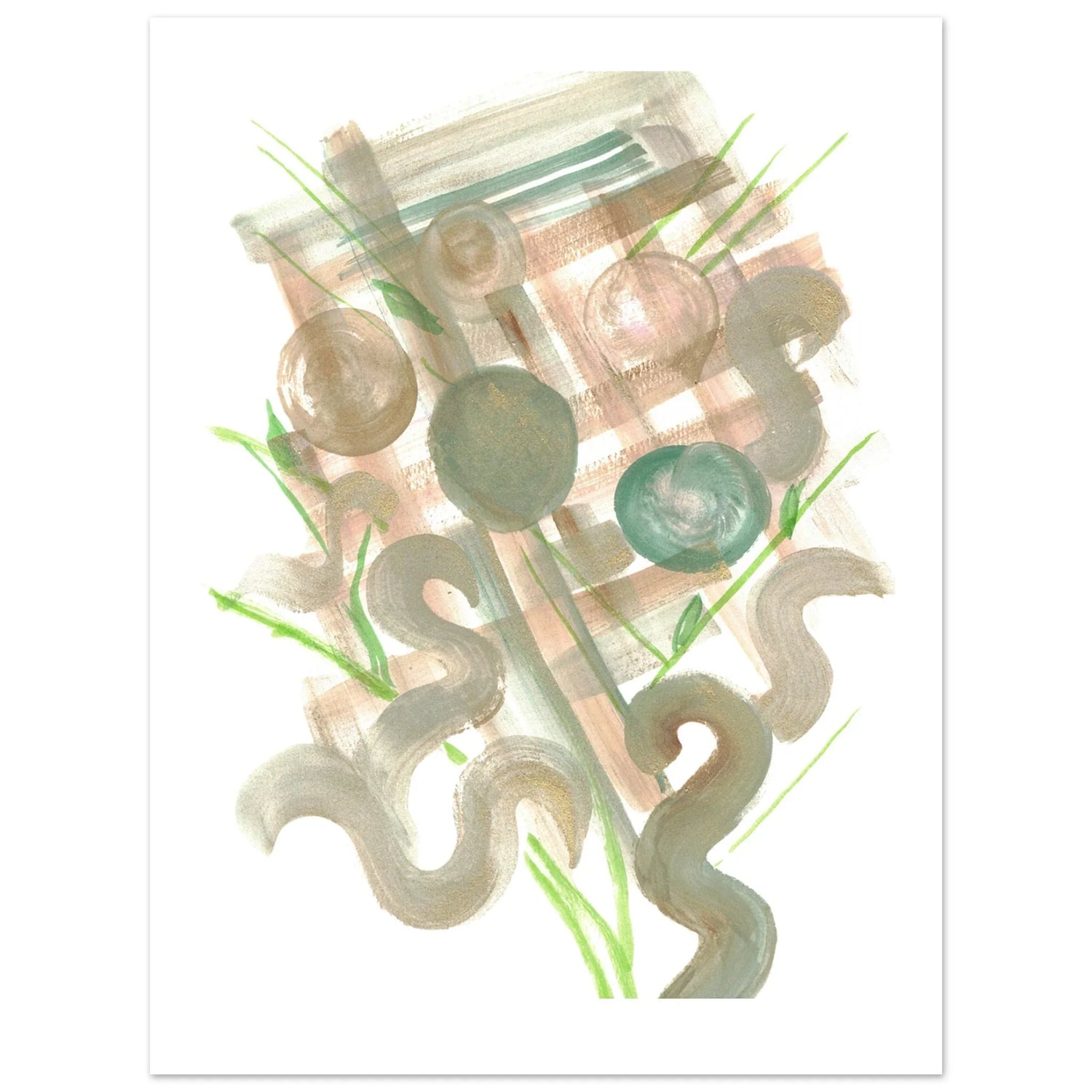 Affiche premium sur papier mat Moss Geometry – Art mural de qualité supérieure - Laure Leprince - Artiste Peintre