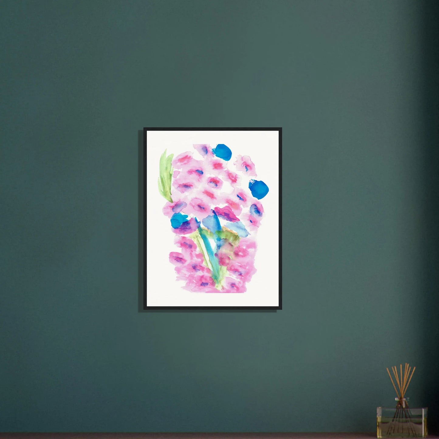 Affiche Encadrée Museum-Quality Matte Paper Aluminium Framed Bouquet Rosé - Laure Leprince - Artiste Peintre