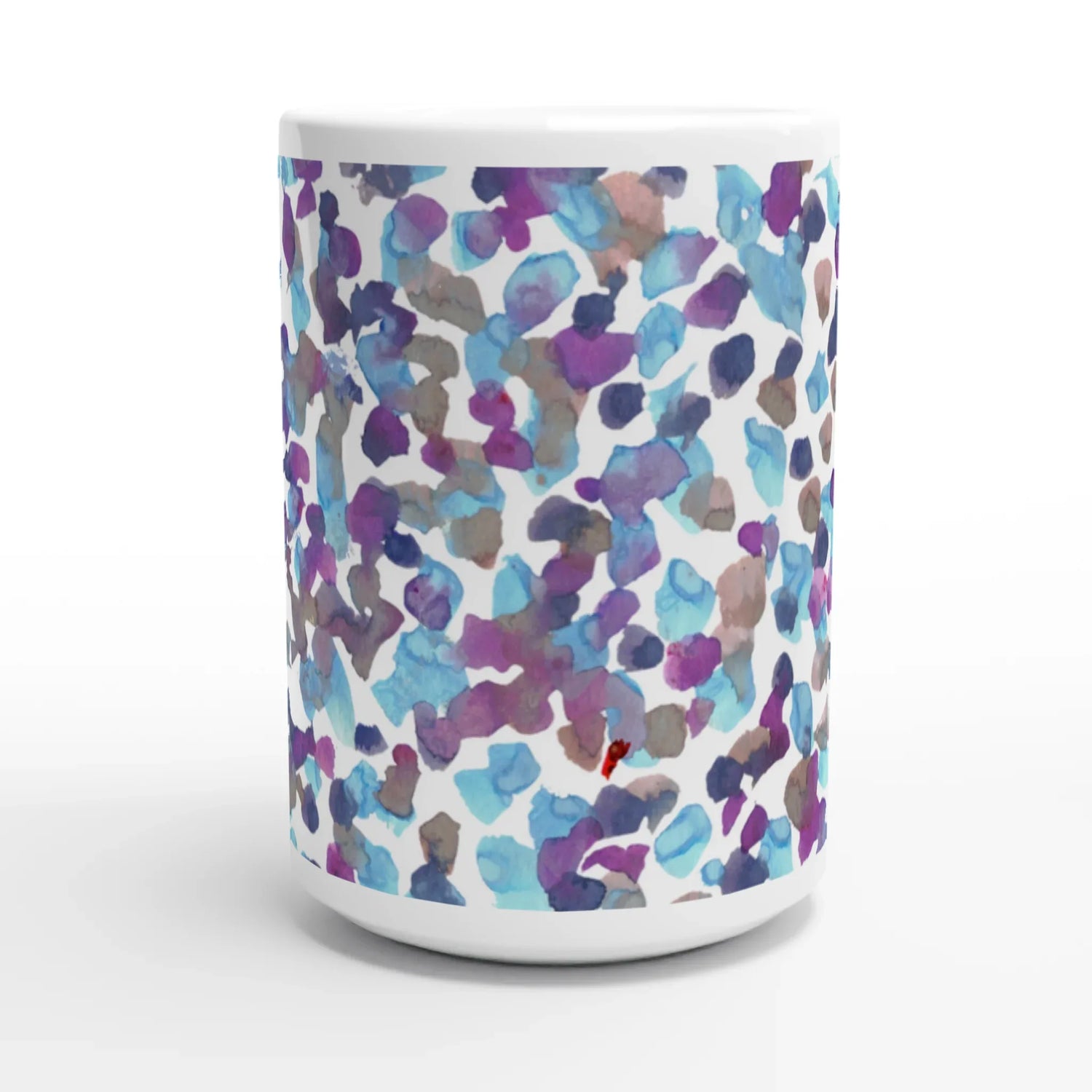 Mug en céramique blanche 44 cl Fagments indigo– Grand format, design et qualité durable - Laure Leprince - Artiste Peintre
