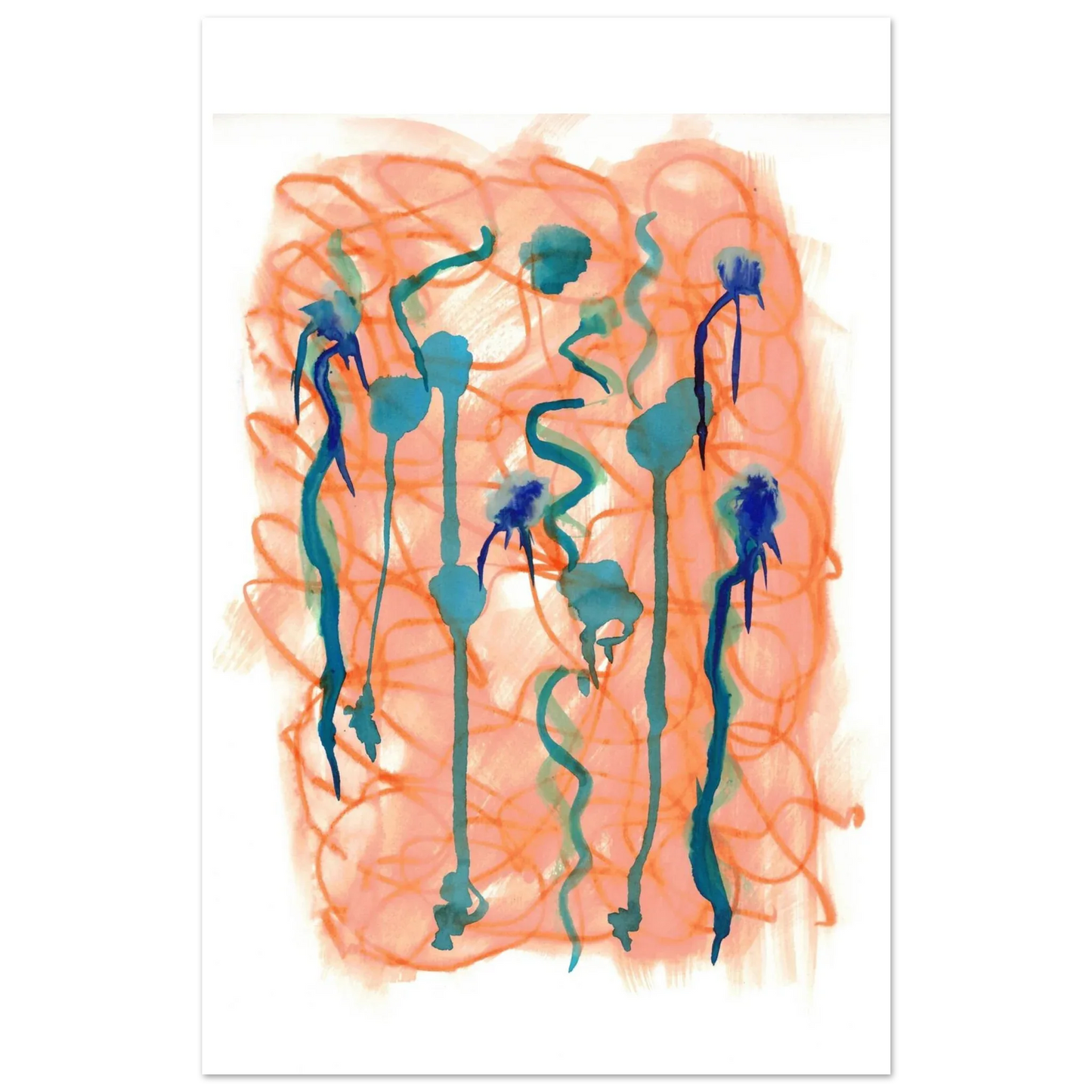 Premium Matte Paper Poster Aquarelle Originale RDJ3-8 - Laure Leprince - Artiste Peintre