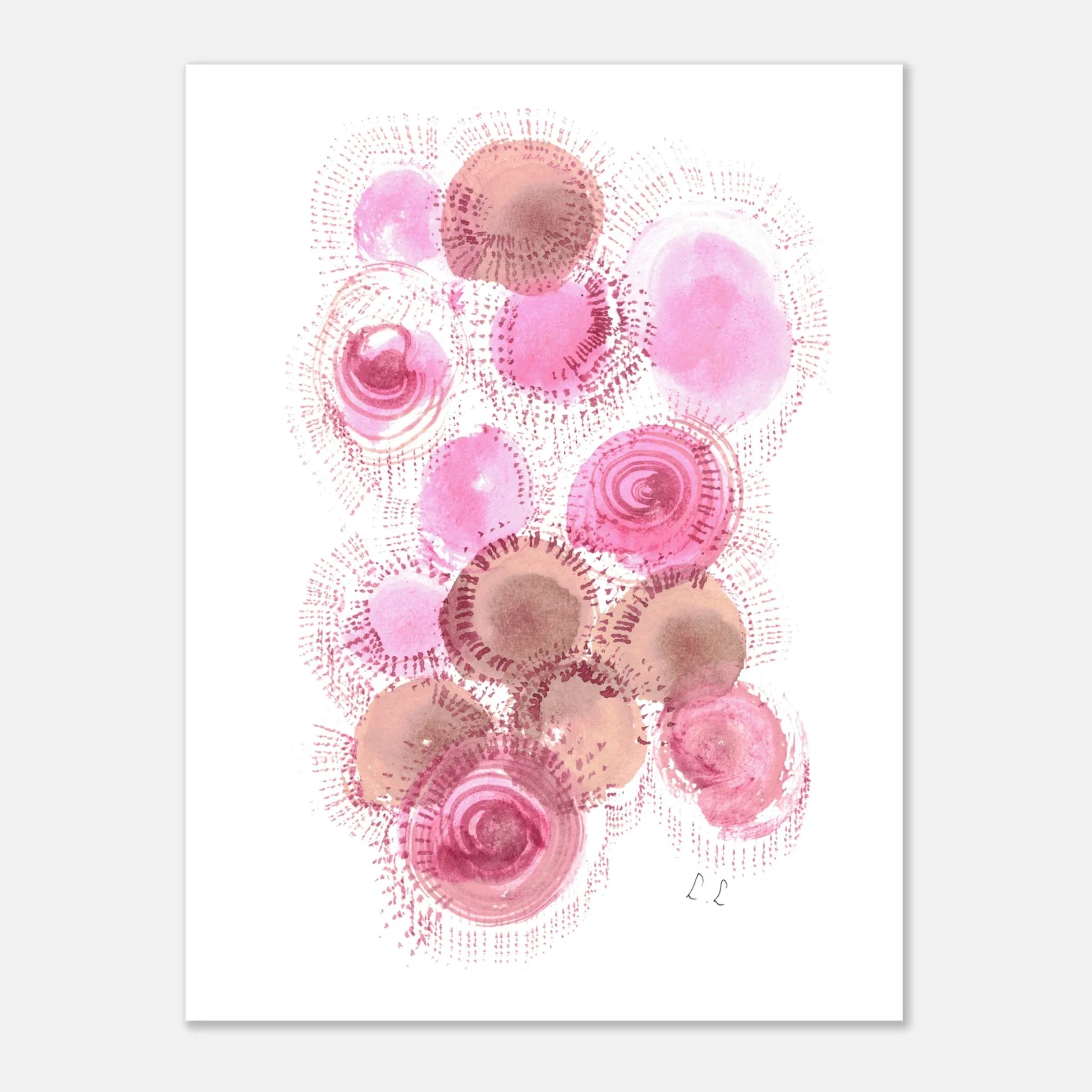 Affiche premium sur papier mat Rose – Art mural de qualité supérieure - Laure Leprince - Artiste Peintre