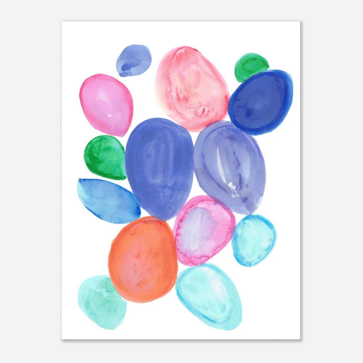 Affiche premium sur papier mat Galets Chromatiques – Art mural de qualité supérieure - Laure Leprince - Artiste Peintre