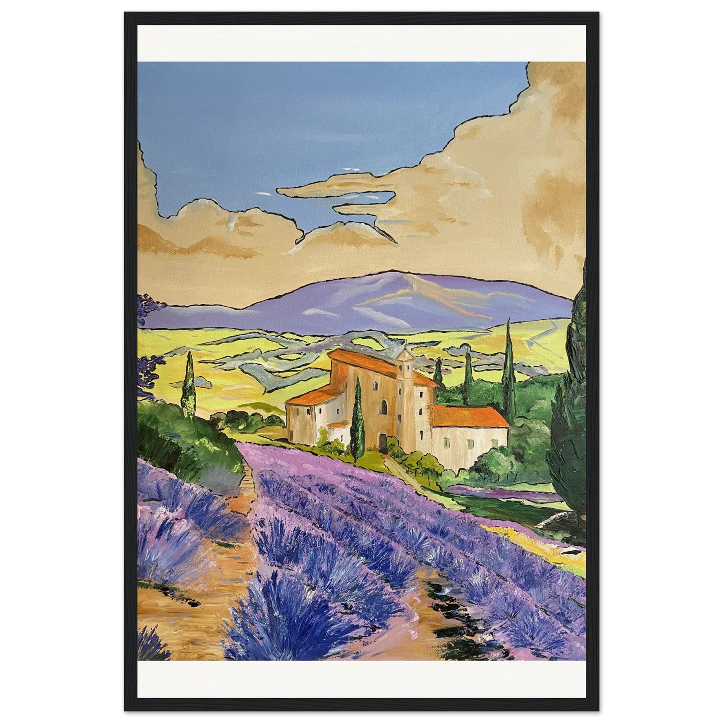 Affiche Encadrée Museum-Quality Matte Paper Aluminium Framed Mas en Provence - Laure Leprince - Artiste Peintre