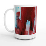 Mug en céramique blanche 44 cl Crimson Tower– Grand format, design et qualité durable - Laure Leprince - Artiste Peintre