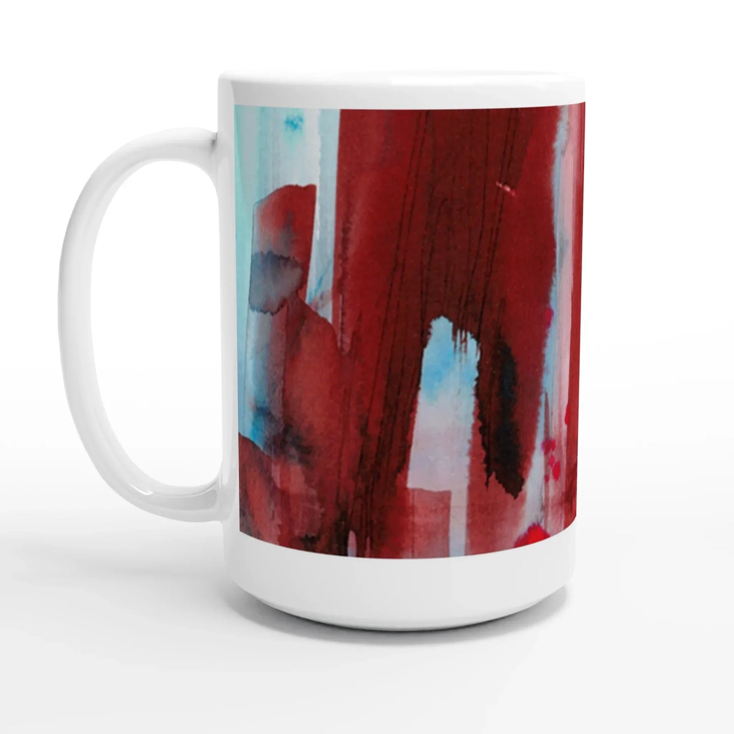 Mug en céramique blanche 44 cl Crimson Tower– Grand format, design et qualité durable - Laure Leprince - Artiste Peintre