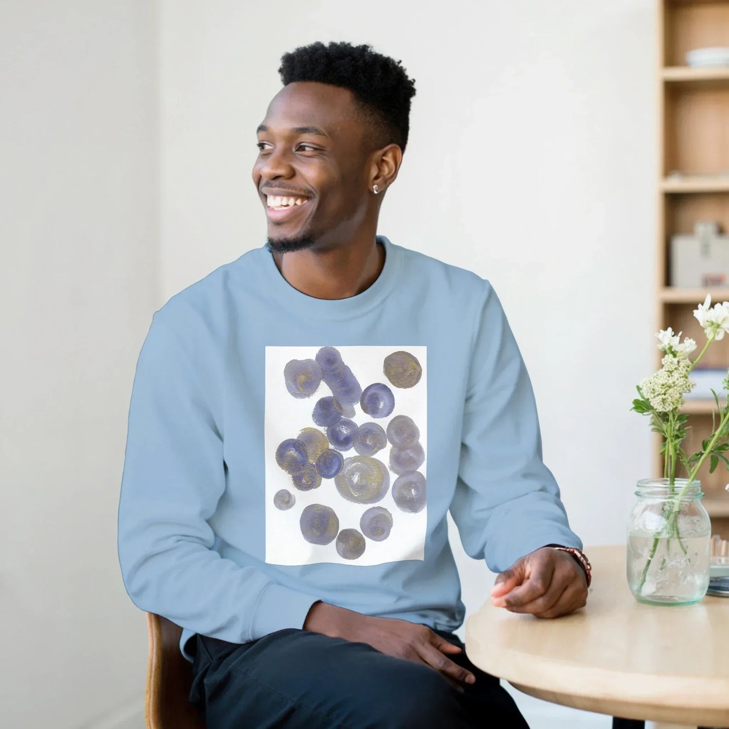 Sweatshirt Unisexe Classique Spheres – Impression Artistique Multicolore - Laure Leprince - Artiste Peintre