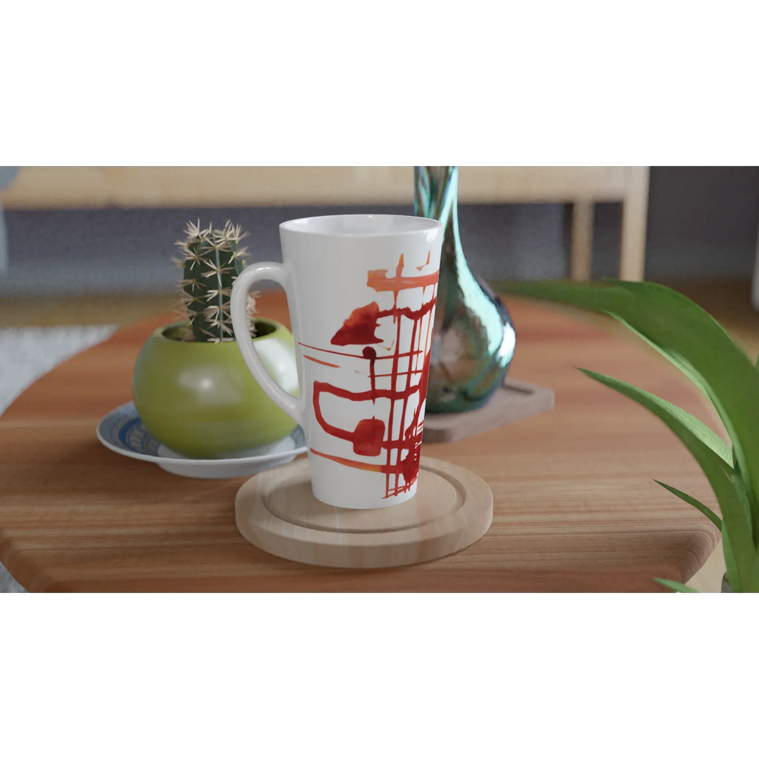 Mug à Latte en Céramique Blanche 500 ml Solar Frame – Élégant, durable et brillant - Laure Leprince - Artiste Peintre