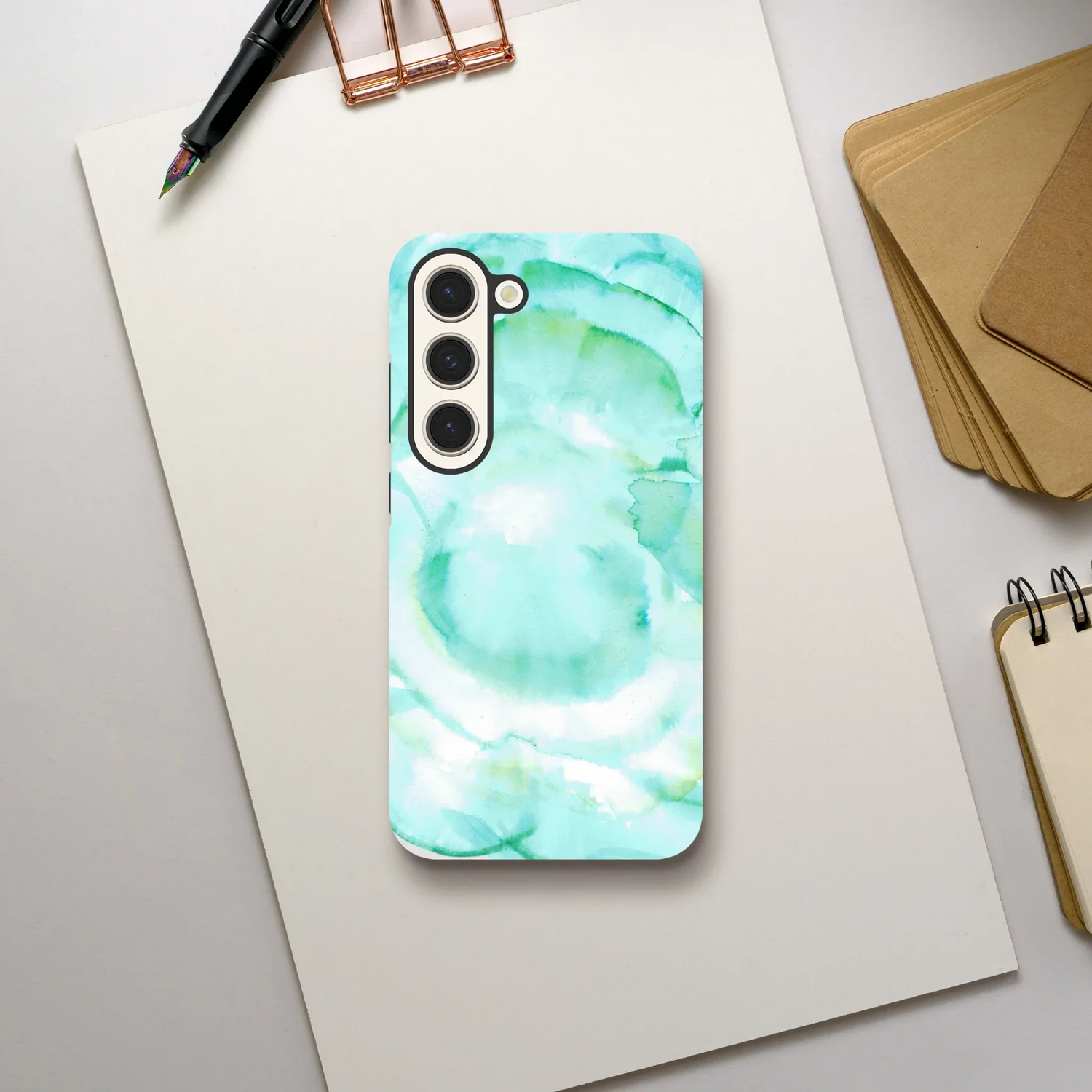 Premium Samsung Tough Case – Design Artistique Aqua Bloom - Laure Leprince - Artiste Peintre