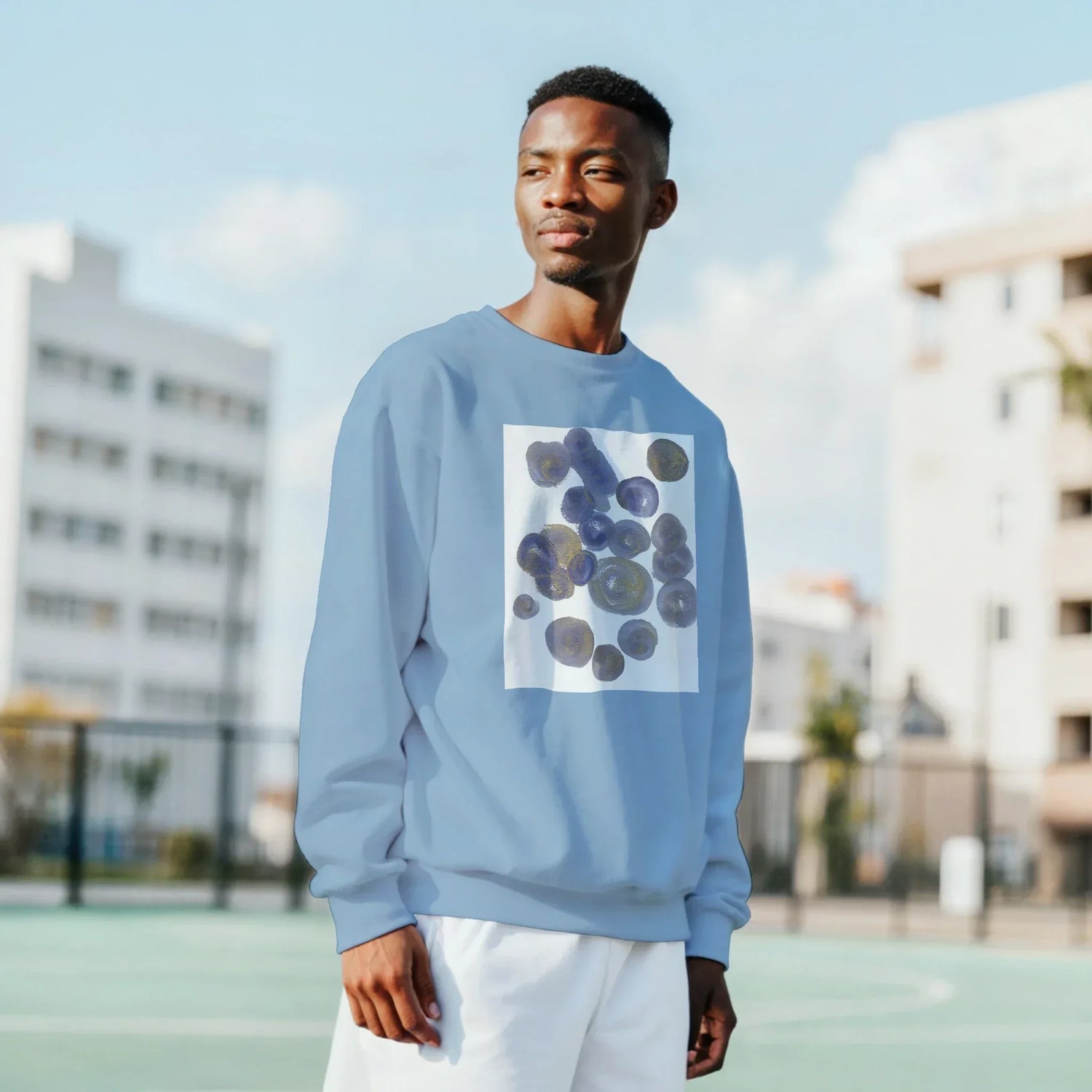 Sweatshirt Unisexe Classique Spheres – Impression Artistique Multicolore - Laure Leprince - Artiste Peintre