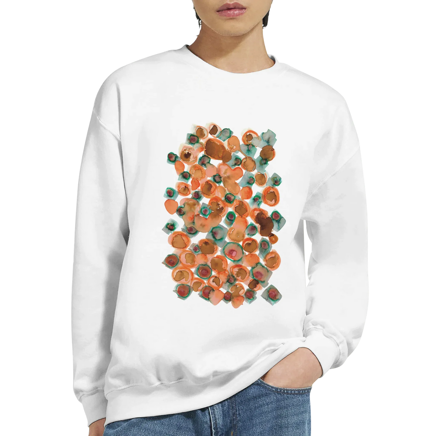 Sweatshirt Unisexe Classique Constellation D'ambre – Impression Artistique Multicolore | Premium Cotton Blend - Laure Leprince - Artiste Peintre