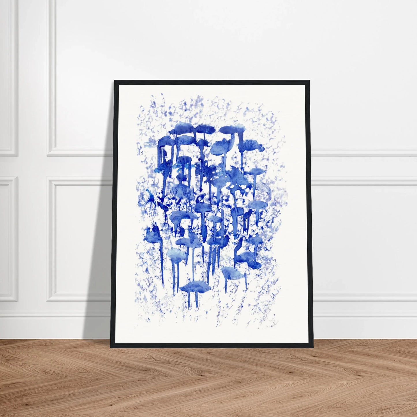 Affiche Encadrée Museum-Quality Matte Paper Wooden Framed Poste Forêt Indigo - Laure Leprince - Artiste Peintre