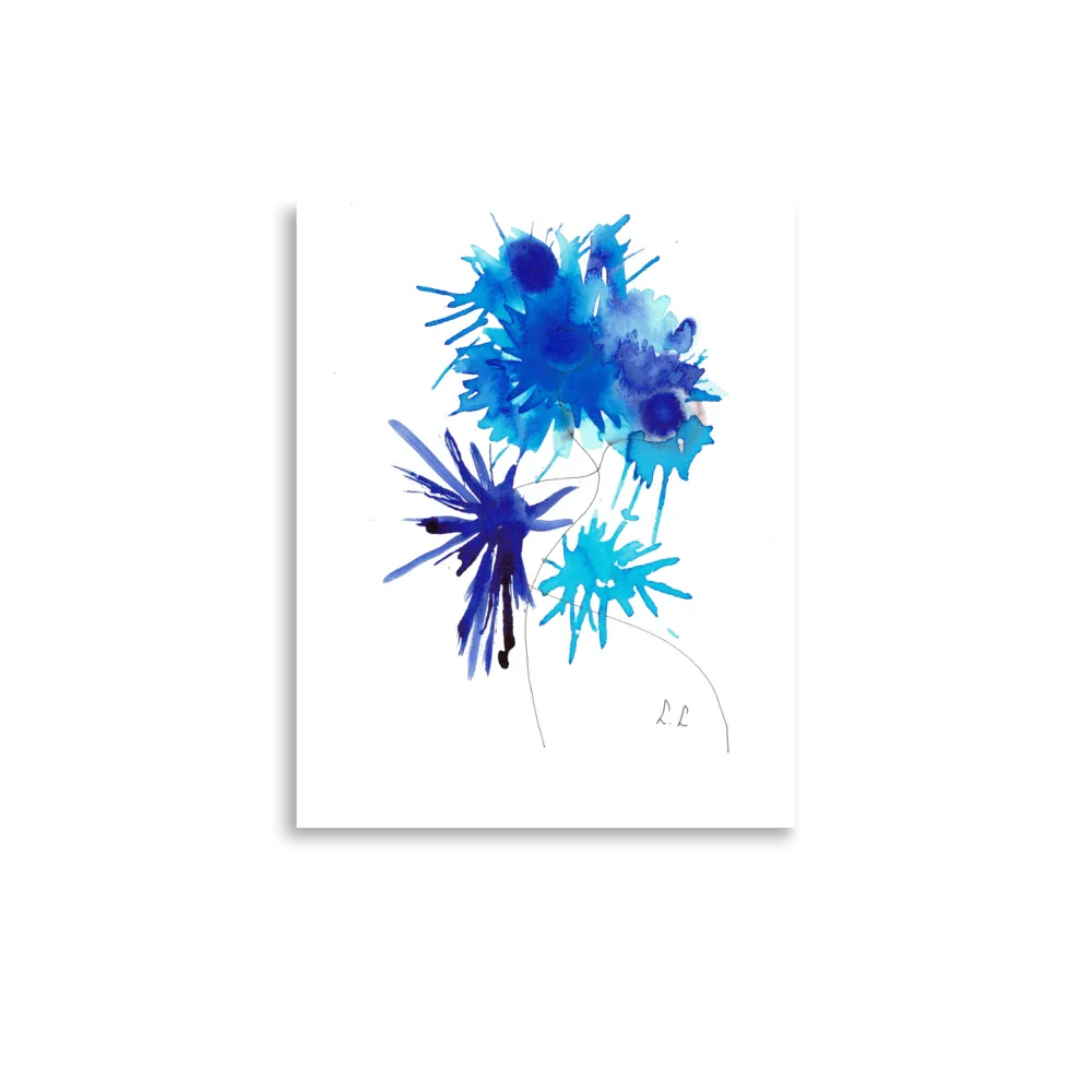 Affiche Bleuets élecrriques - Laure Leprince - Artiste Peintre