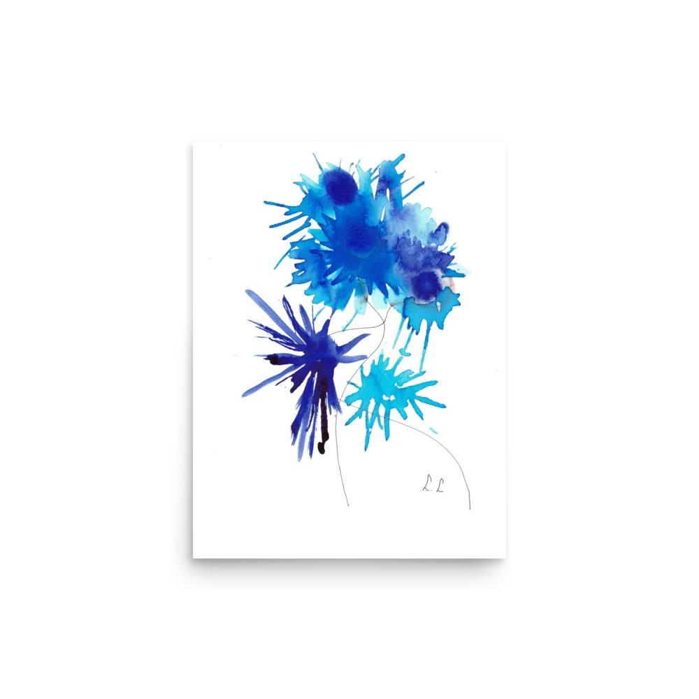Affiche Bleuets élecrriques - Laure Leprince - Artiste Peintre