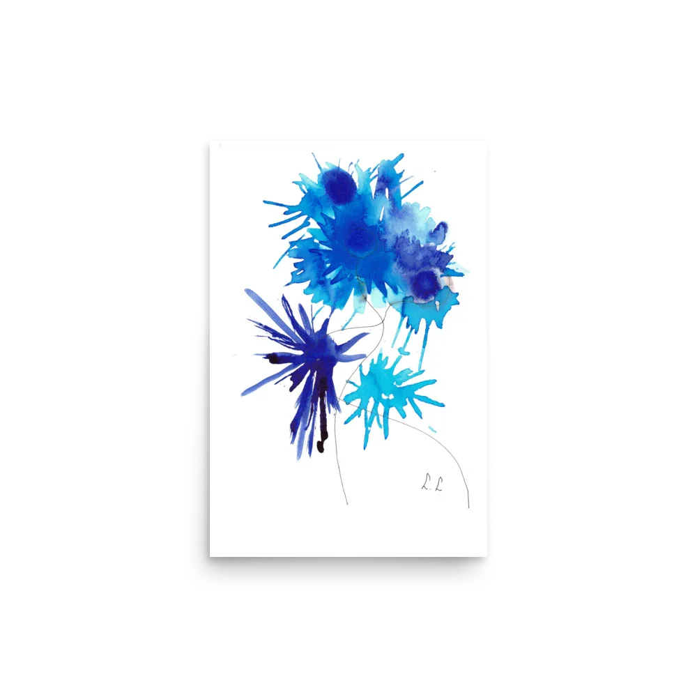 Affiche Bleuets élecrriques - Laure Leprince - Artiste Peintre
