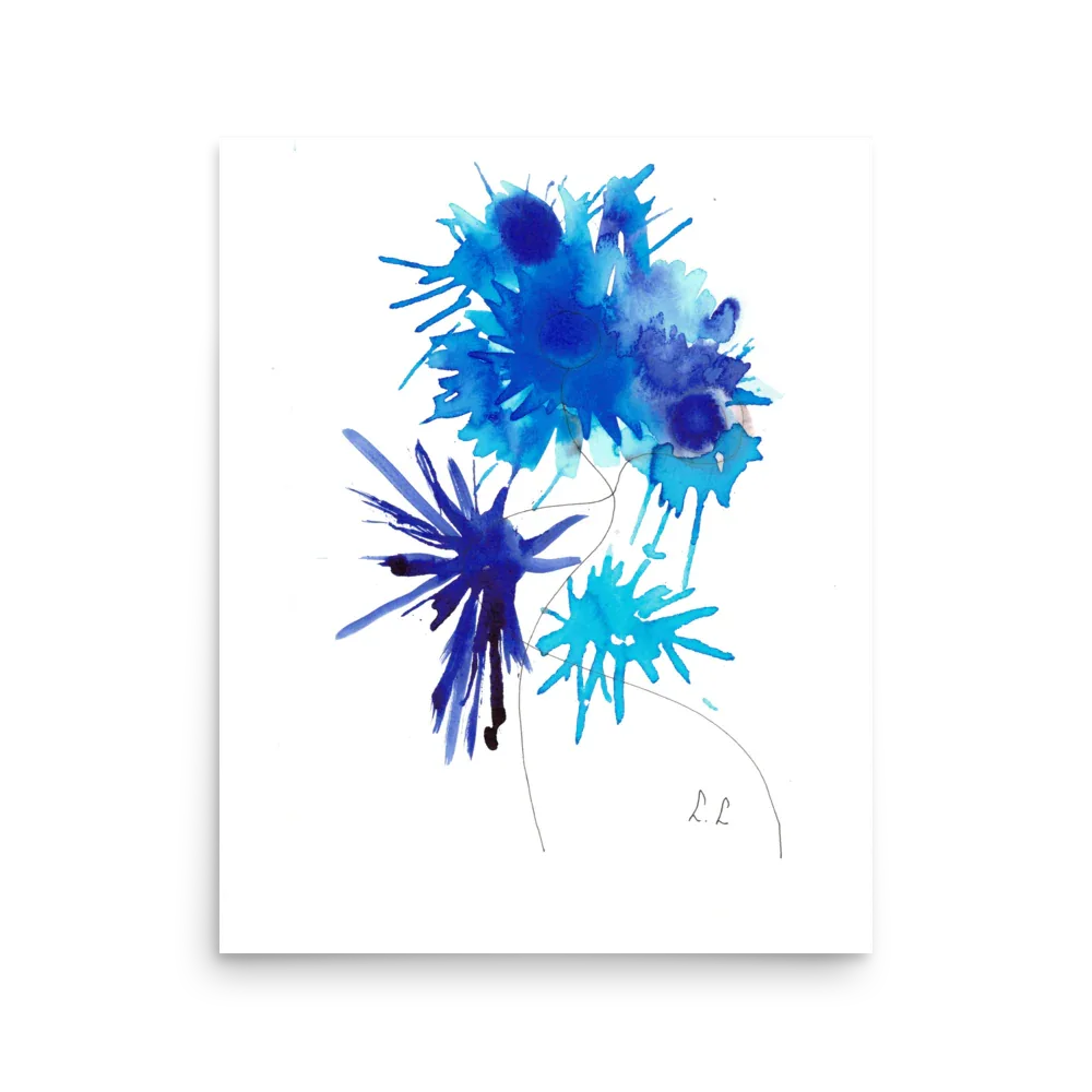 Affiche Bleuets élecrriques - Laure Leprince - Artiste Peintre