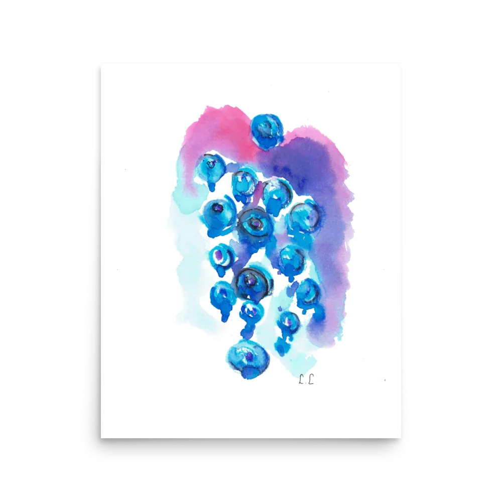 Affiche Grappe boréale | Aquarelle Originale - Laure Leprince - Artiste Peintre