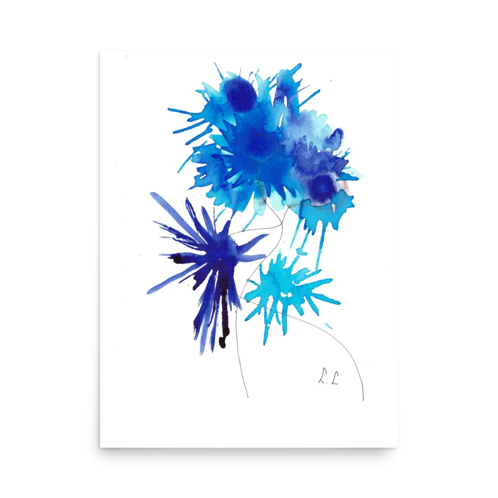 Affiche Bleuets élecrriques - Laure Leprince - Artiste Peintre