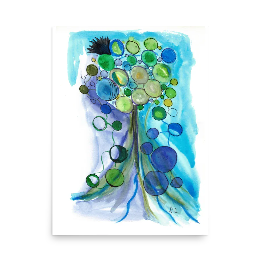 Affiche Aquarelle ecosphères - Laure Leprince - Artiste Peintre