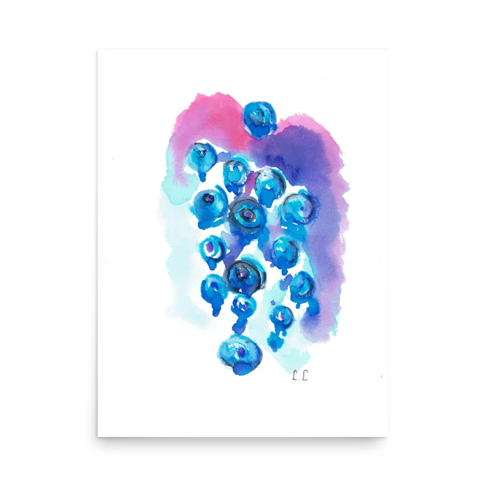 Affiche Grappe boréale | Aquarelle Originale - Laure Leprince - Artiste Peintre