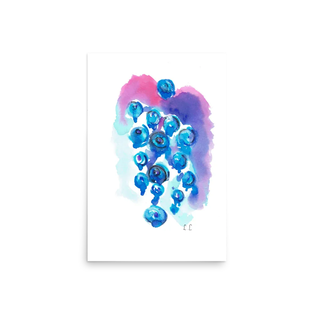 Affiche Grappe boréale | Aquarelle Originale - Laure Leprince - Artiste Peintre