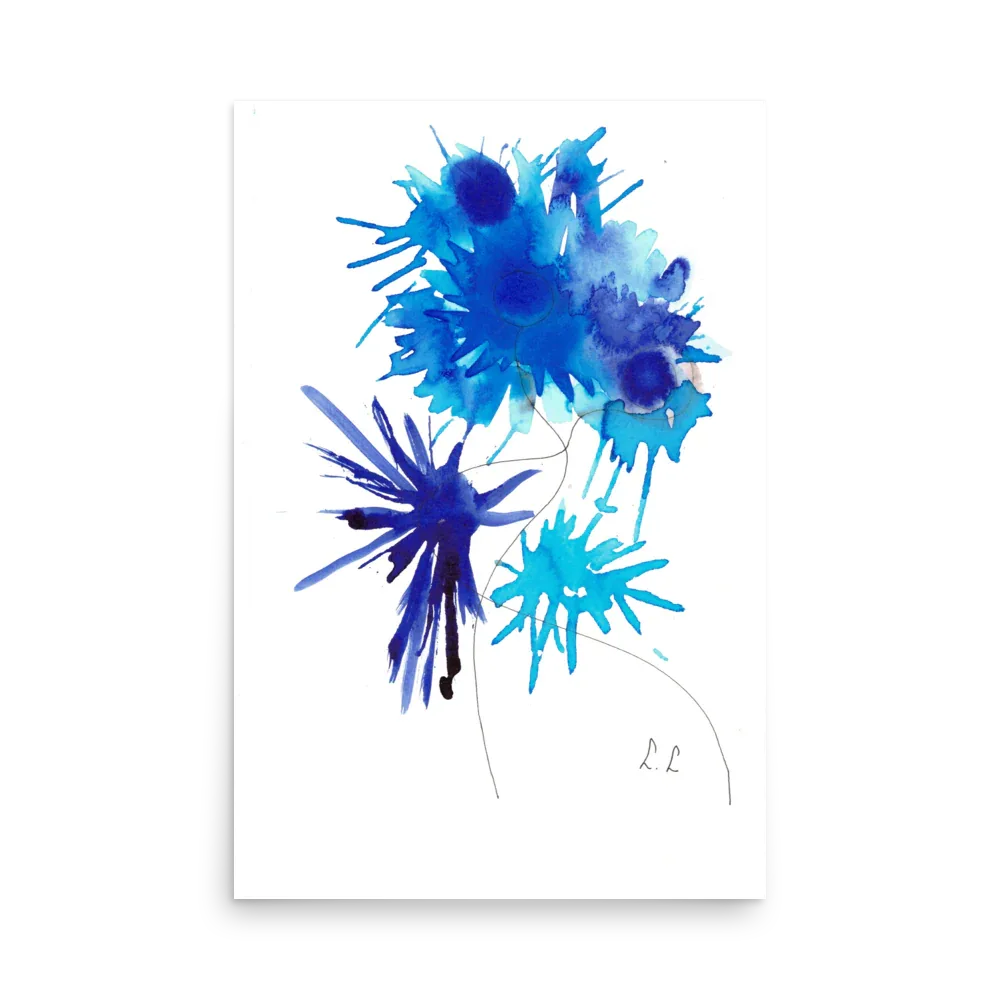 Affiche Bleuets élecrriques - Laure Leprince - Artiste Peintre