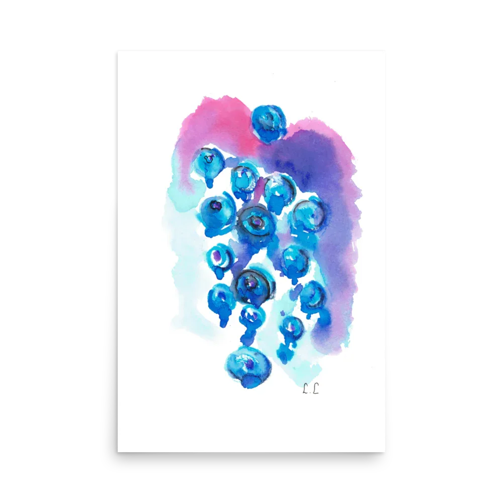 Affiche Grappe boréale | Aquarelle Originale - Laure Leprince - Artiste Peintre