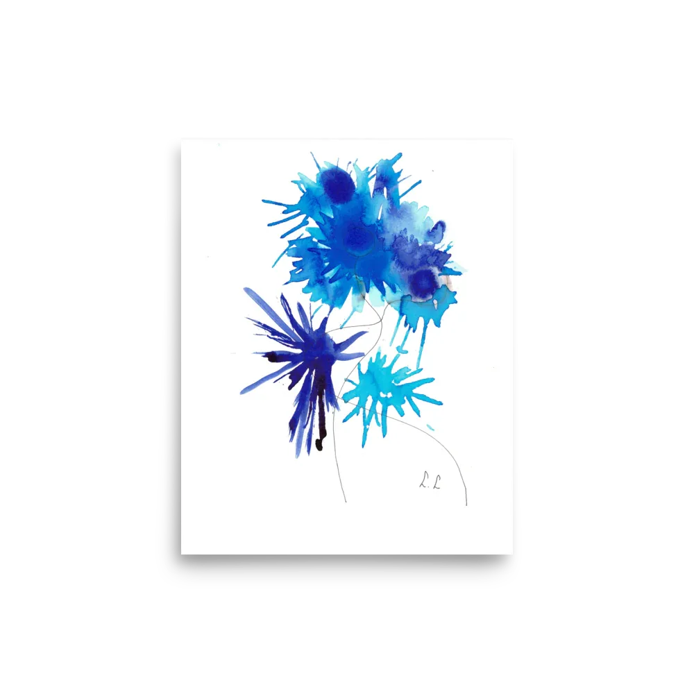 Affiche Bleuets élecrriques - Laure Leprince - Artiste Peintre