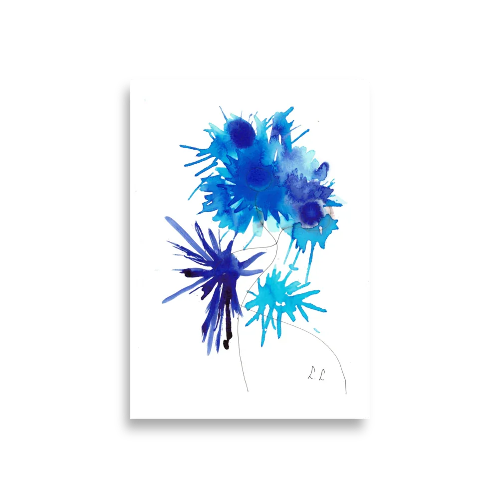 Affiche Bleuets élecrriques - Laure Leprince - Artiste Peintre