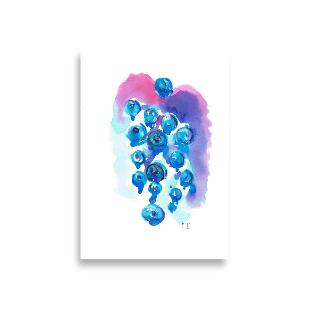 Affiche Grappe boréale | Aquarelle Originale - Laure Leprince - Artiste Peintre