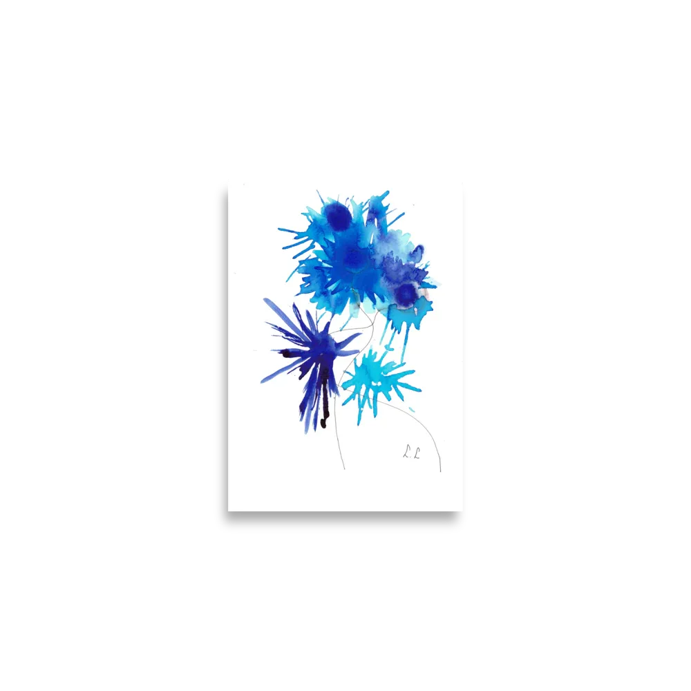 Affiche Bleuets élecrriques - Laure Leprince - Artiste Peintre
