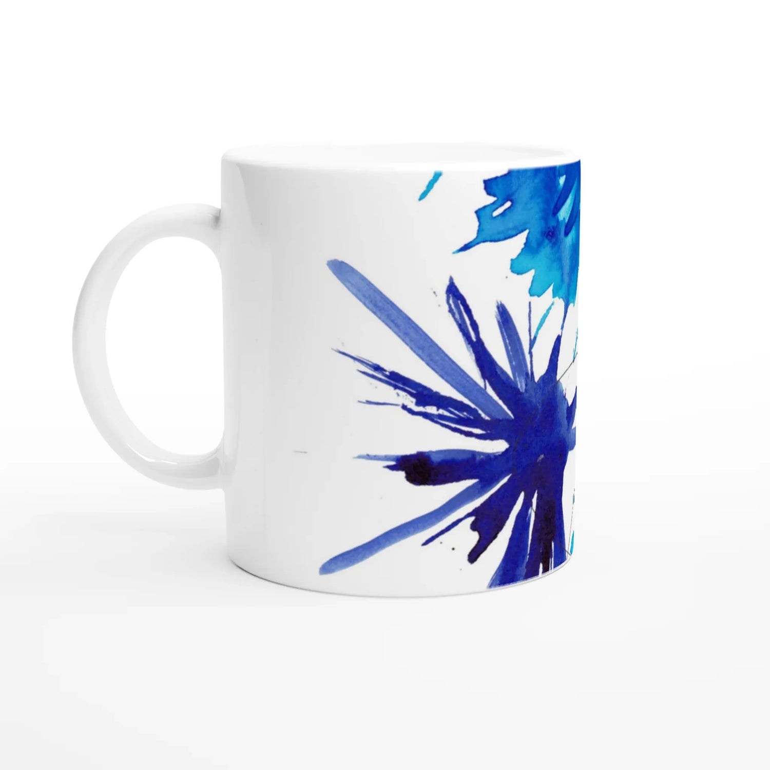 Mug en céramique colorée 325 ml bleuets – Élégance et durabilité - Laure Leprince - Artiste Peintre