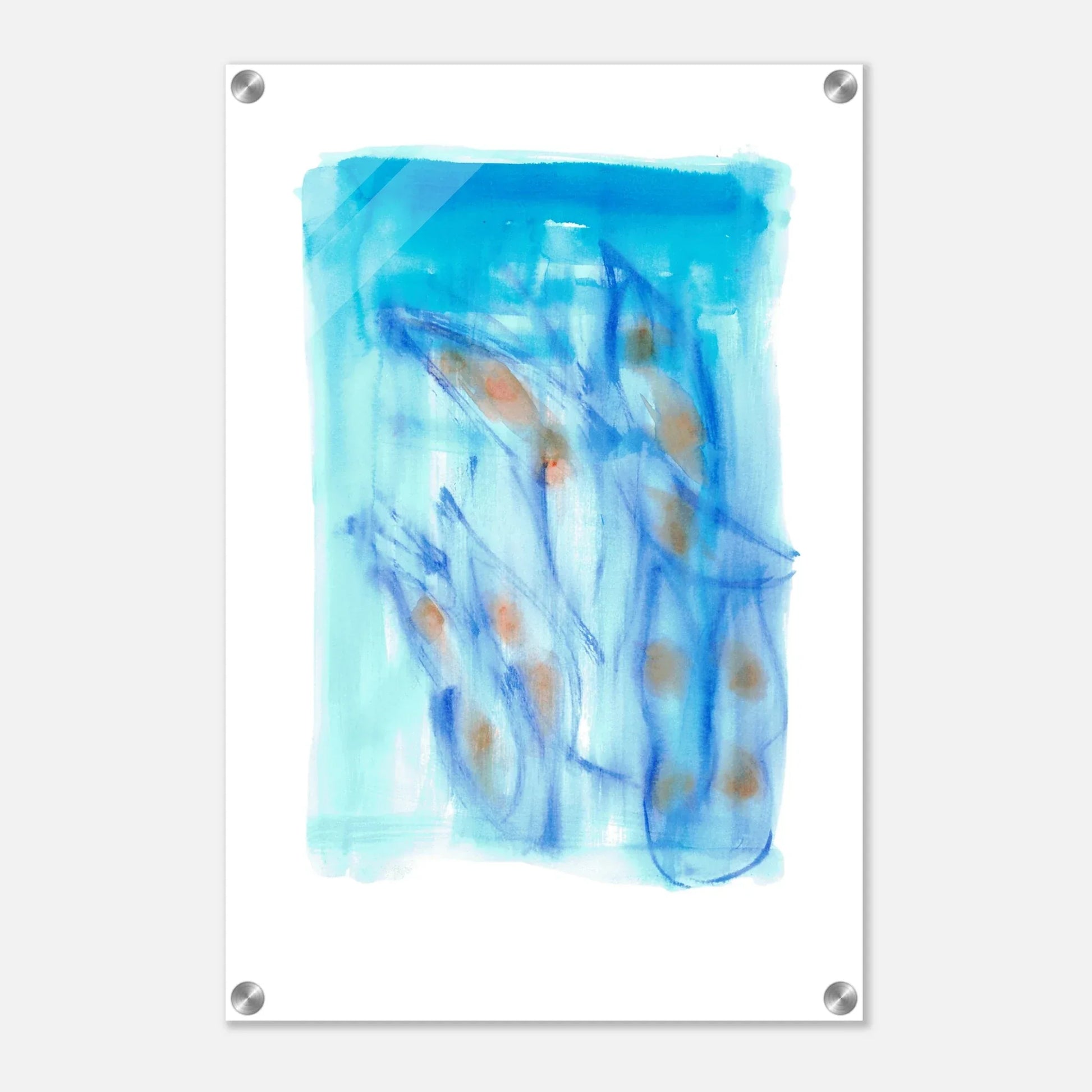 Impression sur acrylique brillante Blue Sprouts| Art contemporain par Laure Leprince - Laure Leprince - Artiste Peintre