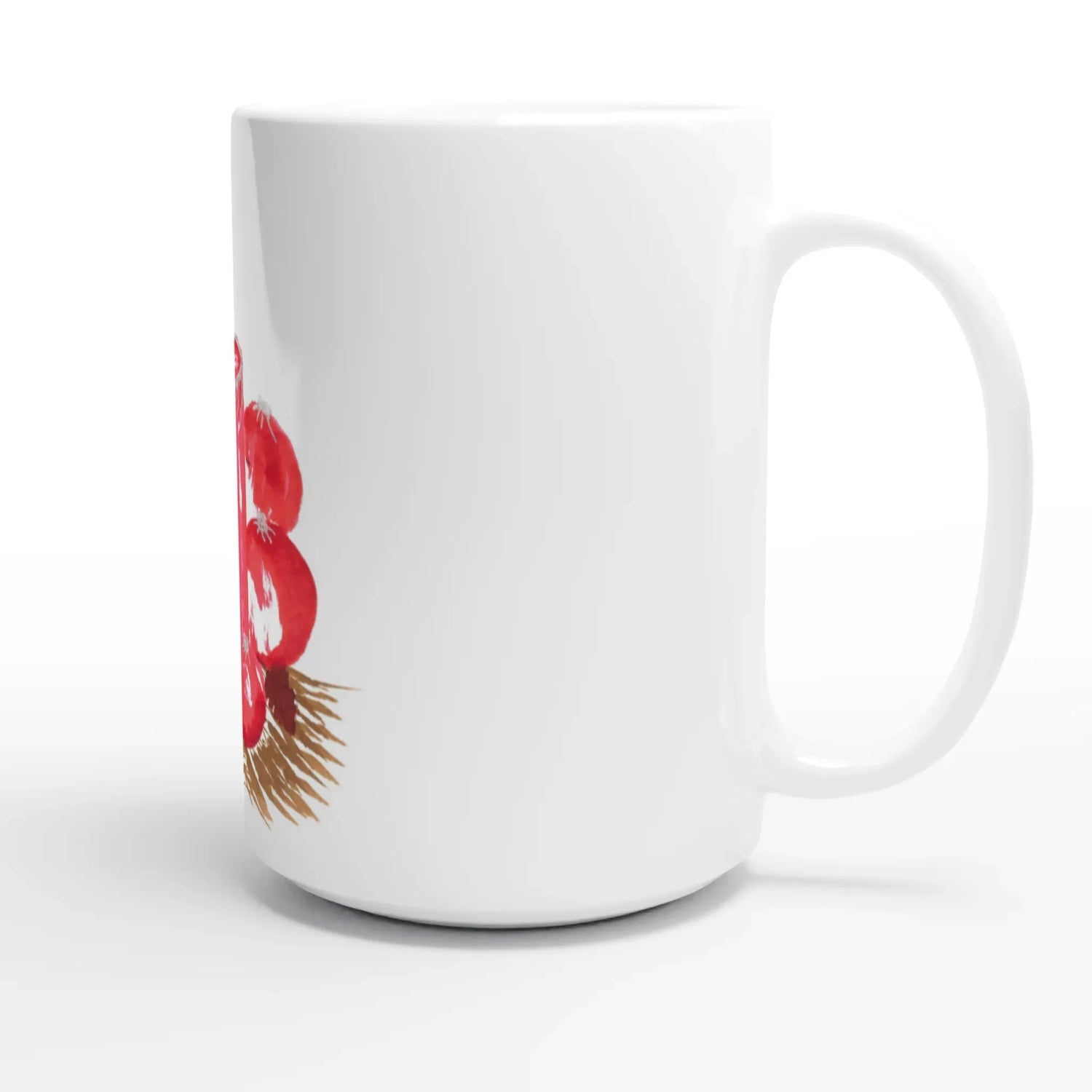 Mug en céramique blanche 44 cl Bougie – Grand format, design et qualité durable - Laure Leprince - Artiste Peintre