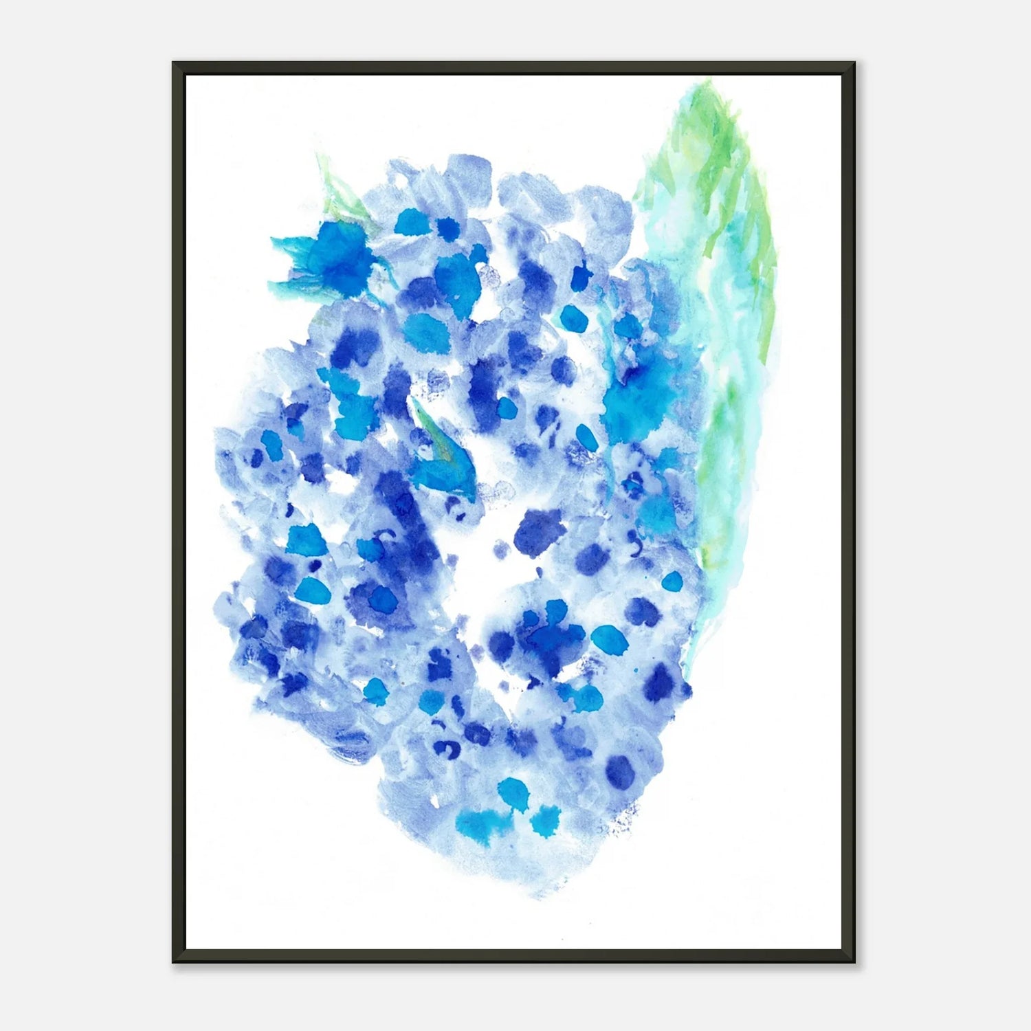 Classic Semi-Glossy Paper Metal Framed Poste Hortensia Celeste - Laure Leprince - Artiste Peintre