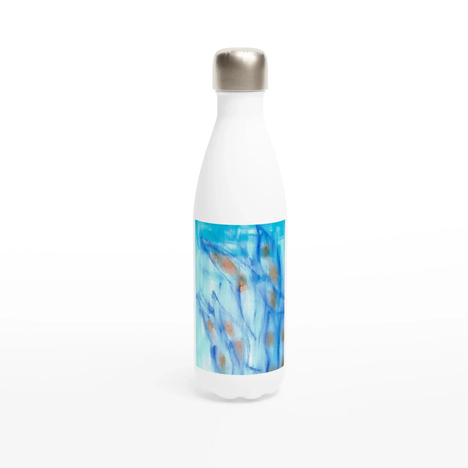 Bouteille isotherme en acier inoxydable 500 ml Blue Sprouts – Design artistique exclusif - Laure Leprince - Artiste Peintre
