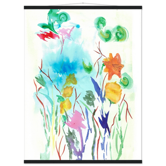 Affiche Classique sur Papier Mat avec Cintre en Bois bouquet – Élégance naturelle & polyvalence durable - Laure Leprince - Artiste Peintre