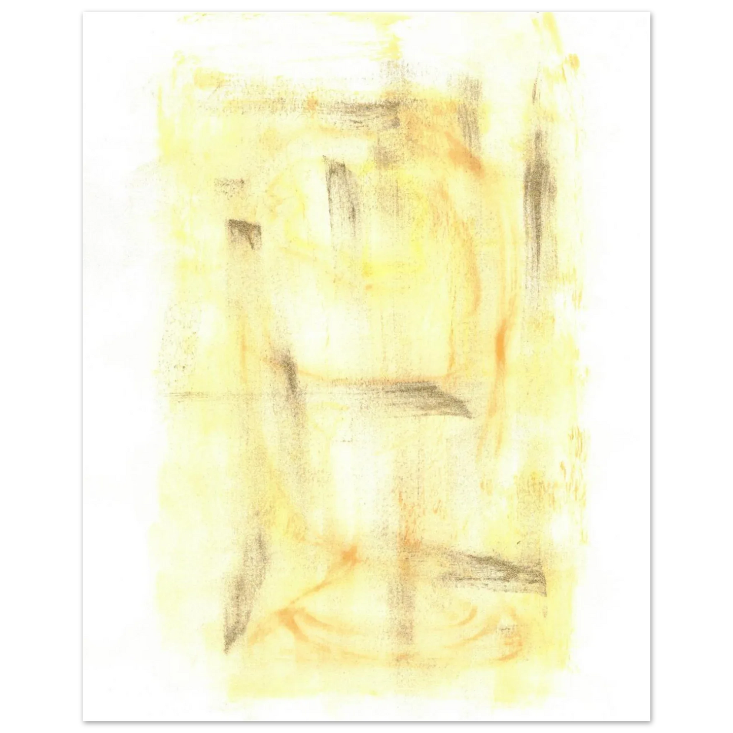 Abstract Gold & Charcoal Aura Poster - Premium Matte Paper Art Print - Laure Leprince - Artiste Peintre