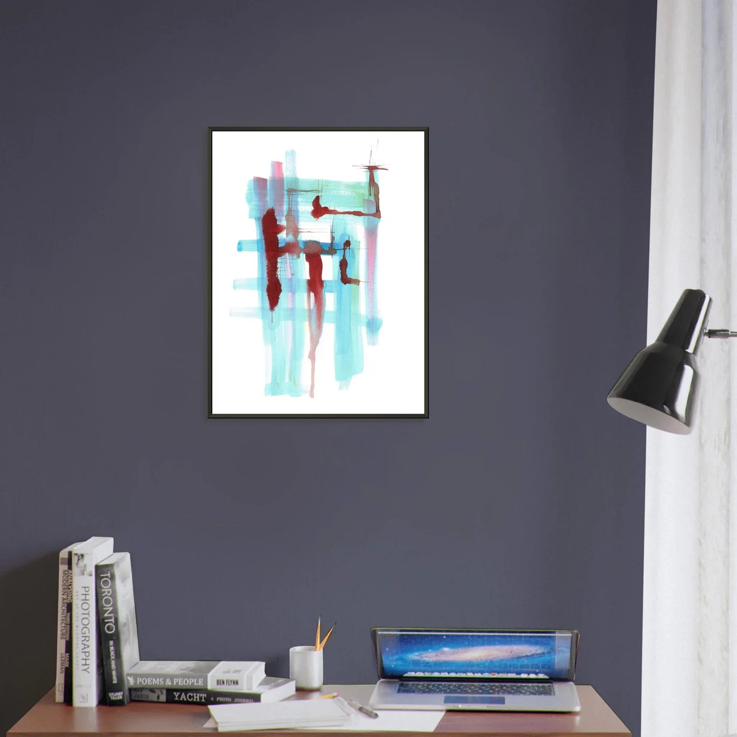 Classic Semi-Glossy Paper Metal Framed Poste Structures Liquides - Laure Leprince - Artiste Peintre