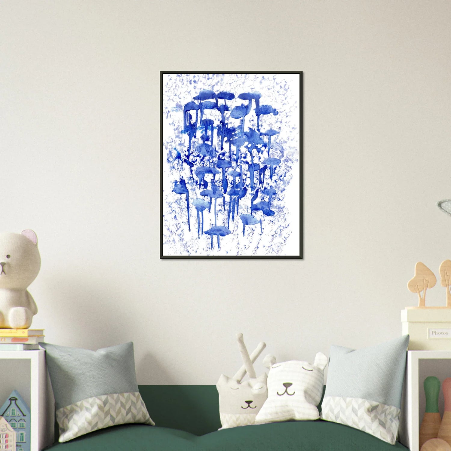 Classic Semi-Glossy Paper Metal Framed Poste Forêt Indigo - Laure Leprince - Artiste Peintre