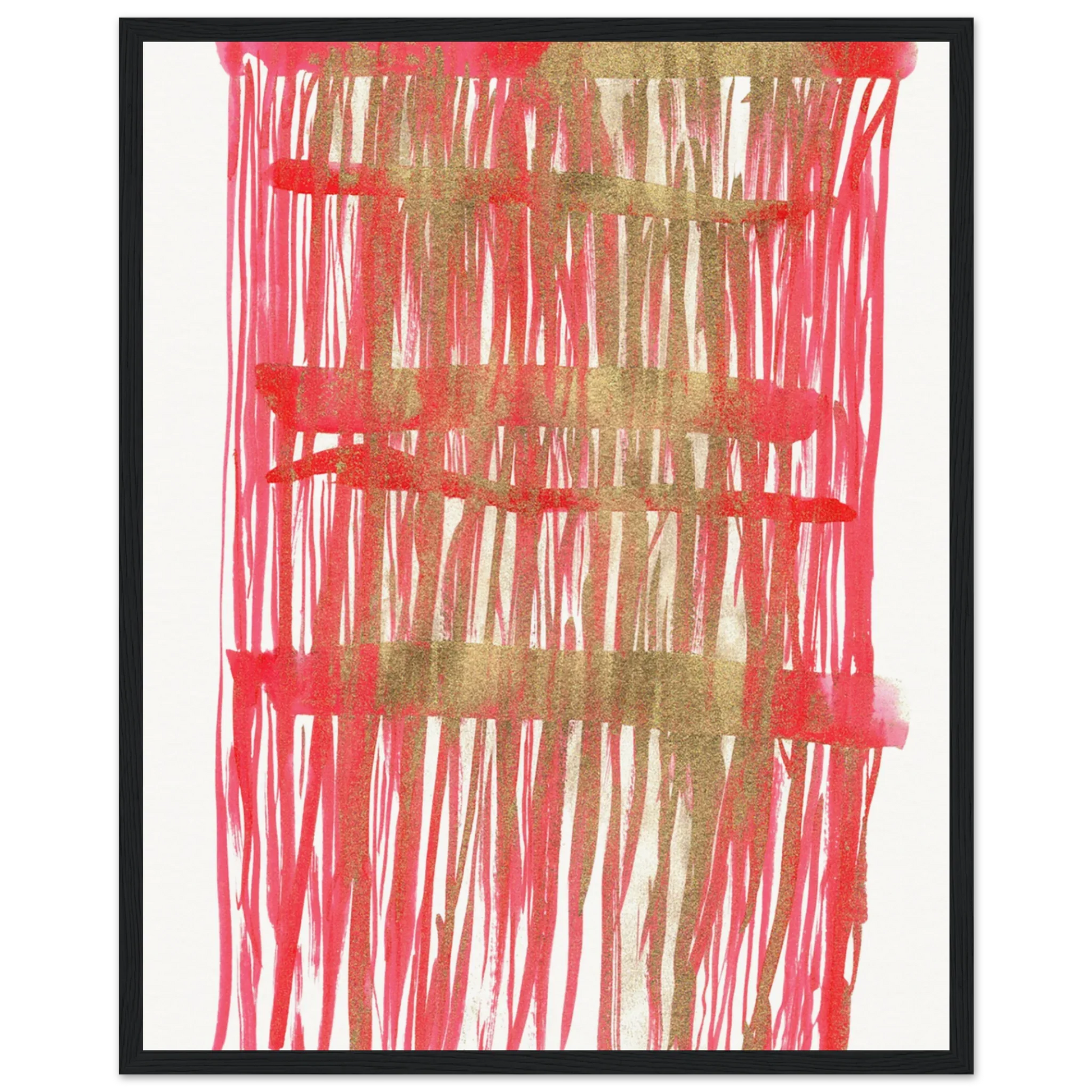 Affiche Encadrée Museum-Quality Matte Paper Wooden Framed Poste Red Waves - Laure Leprince - Artiste Peintre